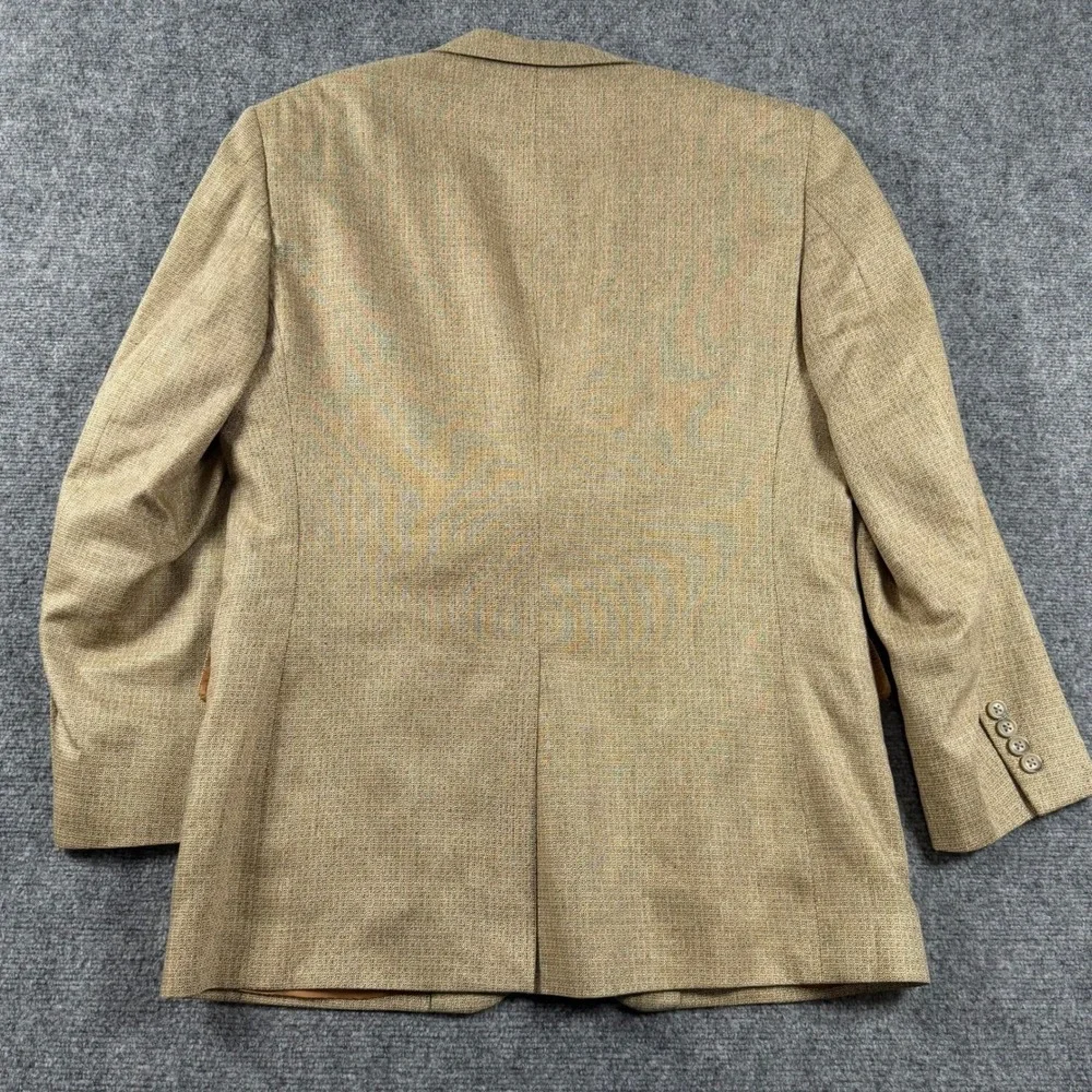 Jos A Bank Sport Coat Mens 41R Tan 100% Silk Blazer Signature Collection Luxury